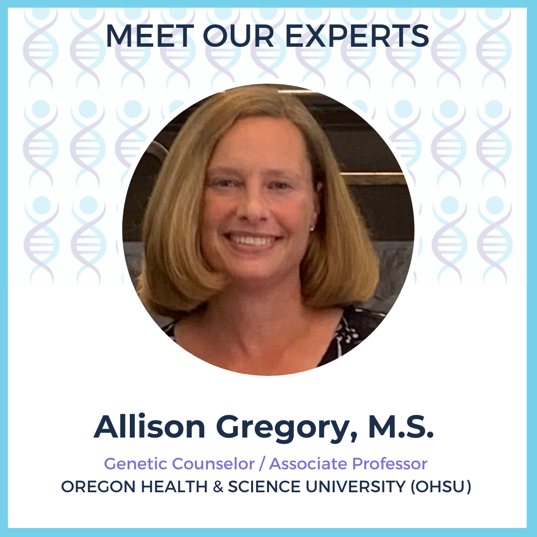 Photo of Allison Gregory, M.S., Genetic Counselor / Associate Professor, Oregon Health & Science University